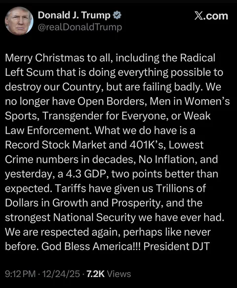 Trump: Merry Christmas