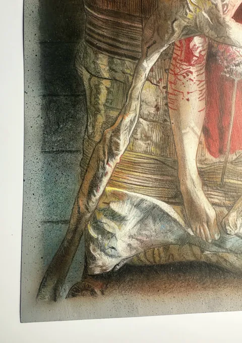 Nosferatu (2024) painting by me. Acrylic and coloured pencils on paper.