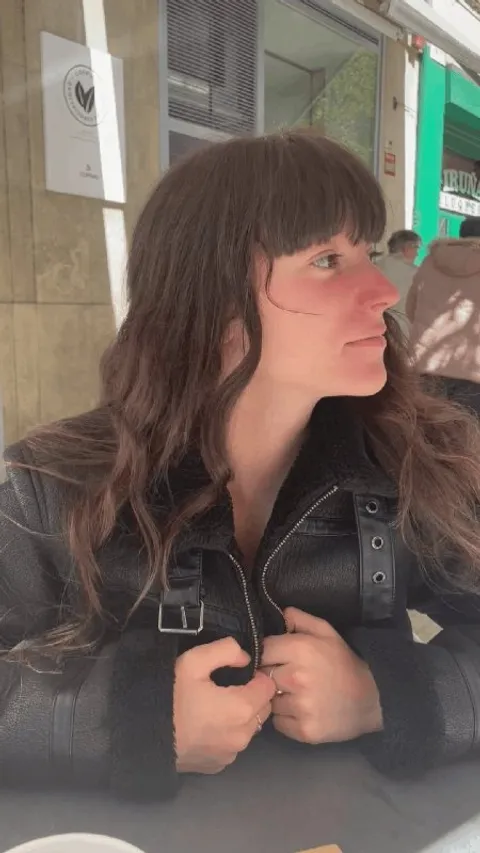 happy and blushing under sun