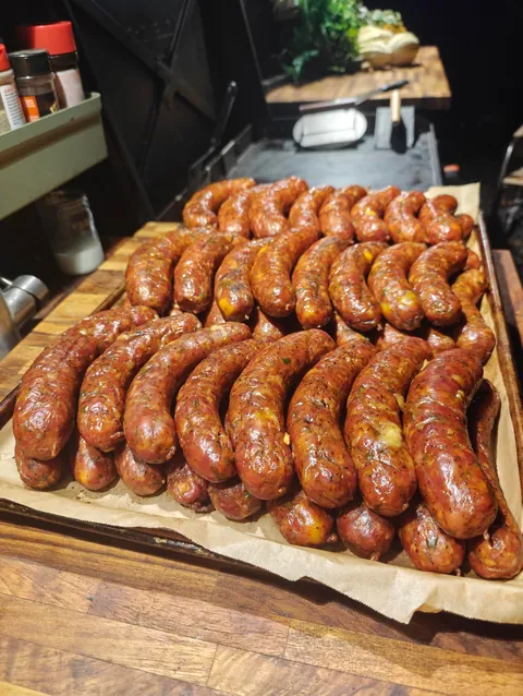 [homemade] Smoked jalapeño cheddar sausage