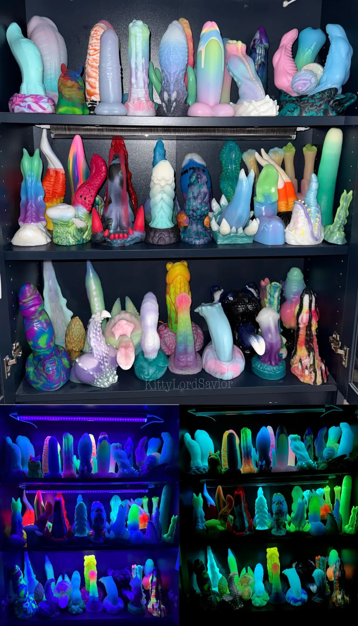 It’s been a while! Rearranged and dusted the glow cabinet!