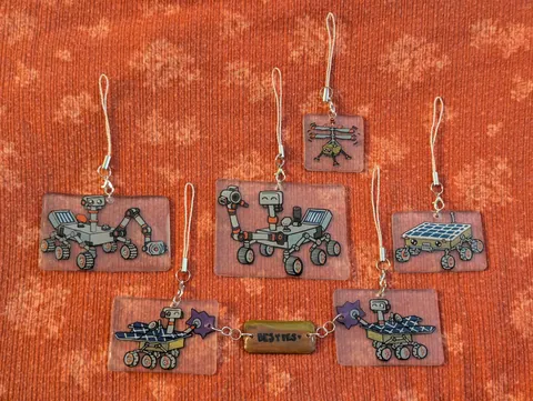 After 50+ hours over two months, the NASA Mars Rover family charms are complete.
