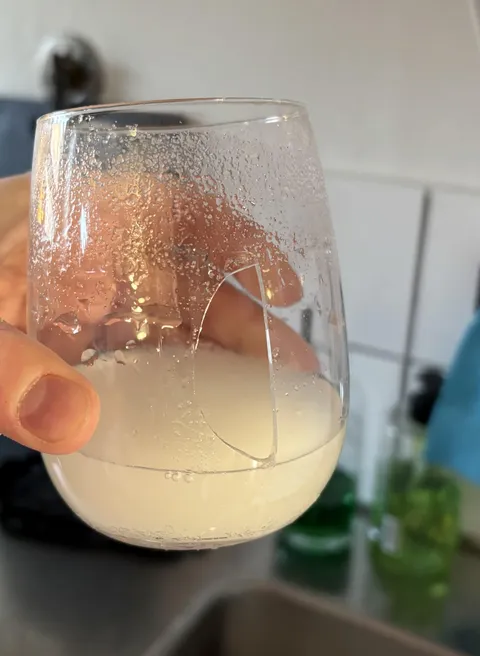 A single intact piece of my glass broke off randomly without breaking the rest of the glass