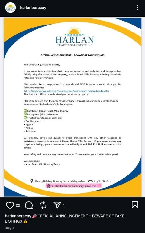 Heart's Harlan Beach Villa: another sketchy business?