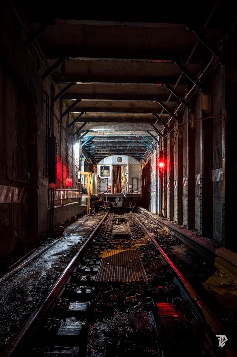 ITAP of an abandoned R32 train