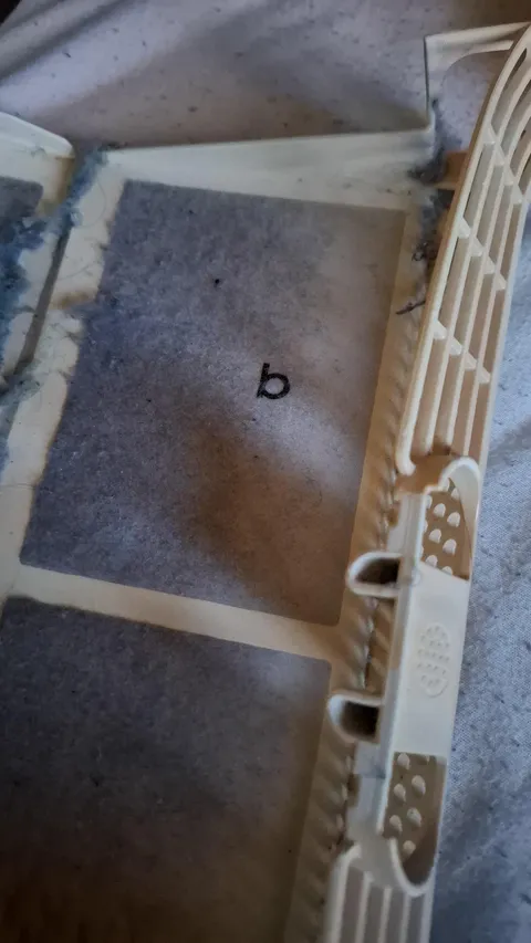 A mysterious letter b appeared in my lint trap