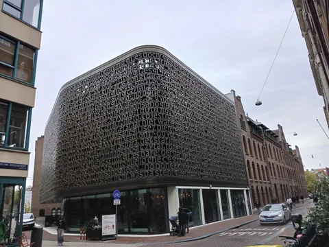 The exterior of the new library of the University of Amsterdam