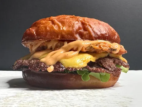 [Homemade] smash burgers with chicken-fried bacon