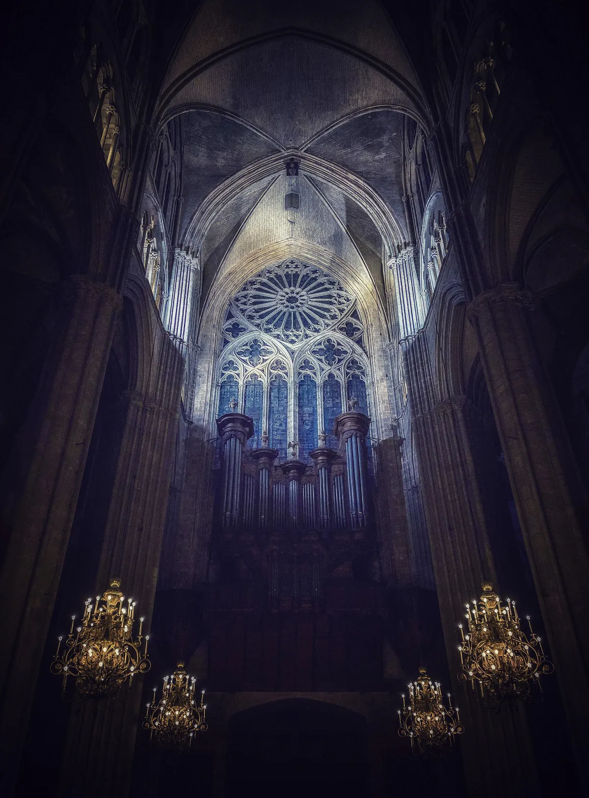 ITAP of an organ in a Cathedral at night