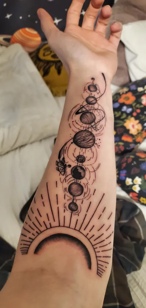 My solar System, What do yall think? Done by Nic at Broken Arrow, Sumter SC