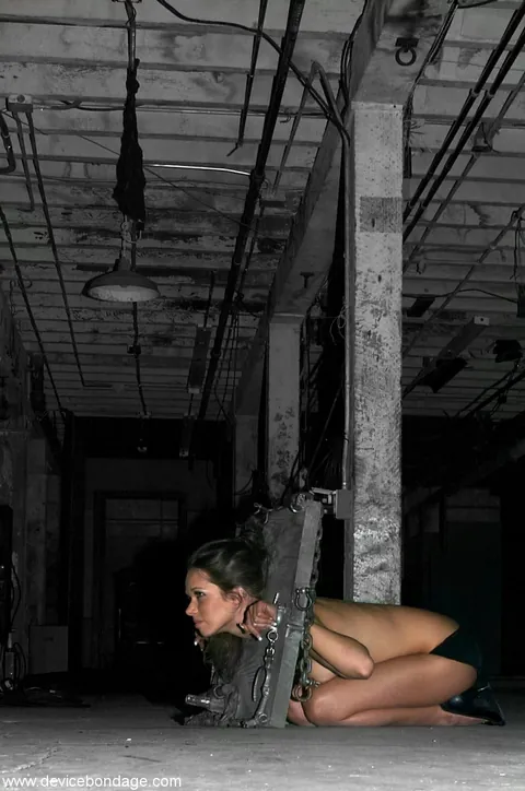 "If you aren't going to arch your back willingly, slave, then I'll shove this hook in your ass and force you to arch it. There we go! Now that you have proper posture, let's get you caned."