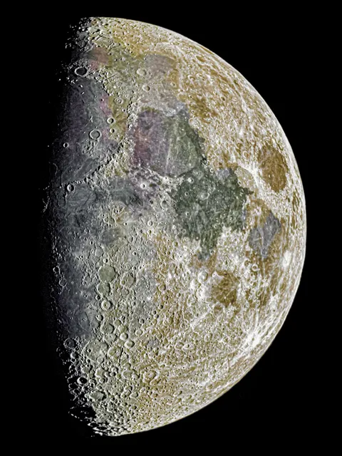 The Most Detailed Moon Image I’ve Ever Taken, Comprised of 8,000 Frames and Revealing the Colors of the Surface Minerals.