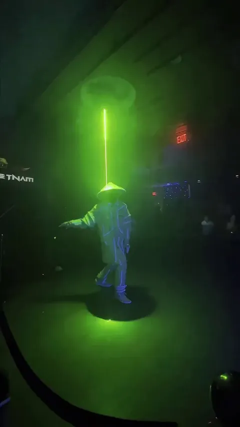 His timing with those lasers is unreal.
