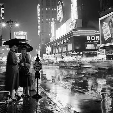 Rainy night in NYC, 1953