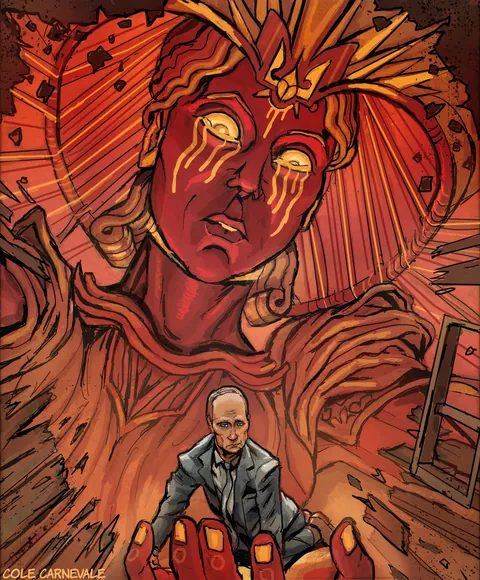 Vladimir Putin Being Judged by God, by Boogalooshrimp82(me), digital, 2025