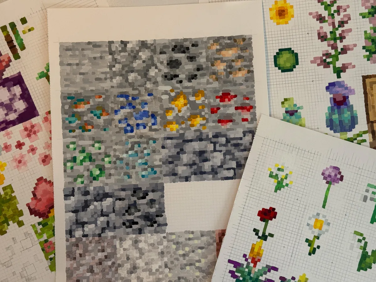 I'm hand painting every block in Minecraft and making it into a texture pack