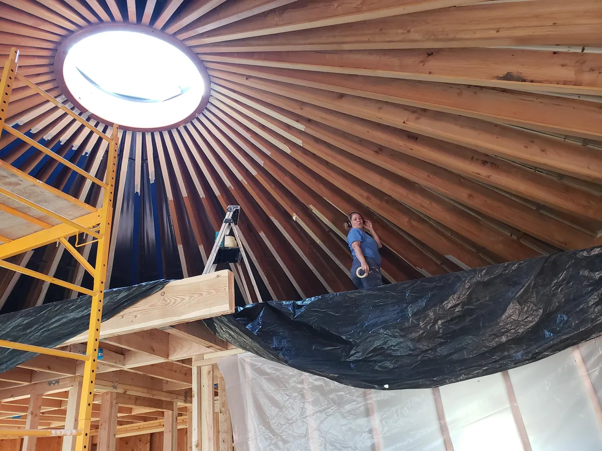 Spent several years building a complete 1300 sq ft roundhouse from top to bottom with my wife, including all framing, electrical, plumbing, HVAC, etc. By far the worst idea we've ever had, and so happy to be in it finally.