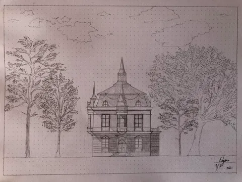 Hello! I’m a 14 year old aspiring architect from Sweden who likes “old styles” (aka classical and jugend). I drew this just for fun! Please tell me what you think about it!