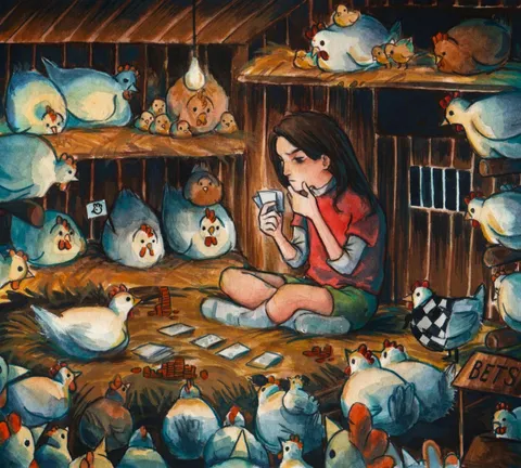 'Poker Game', me, Gouache, 2019