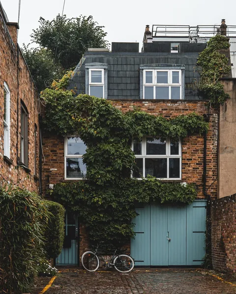Brick townhouse in Notting Hill, West London, UK.