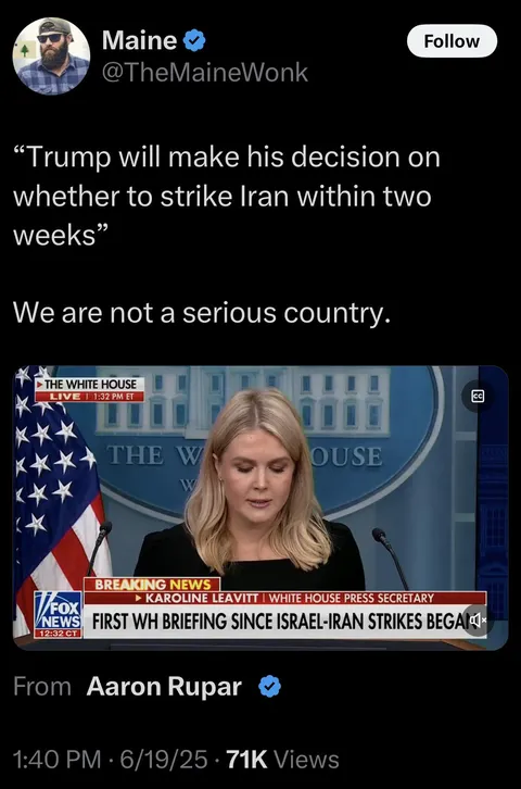 Here we go again with “two weeks”…