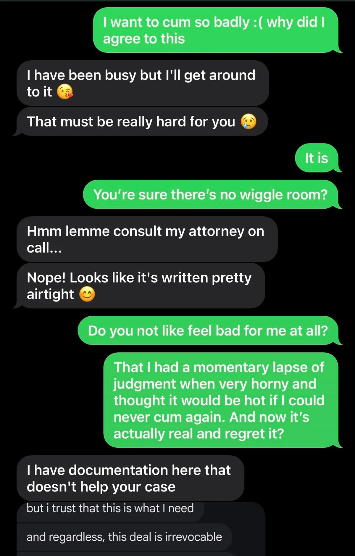 Permanent denial - feeling regret