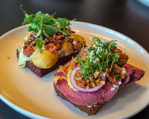 Danish Smørrebrød: delicious but difficult to eat.