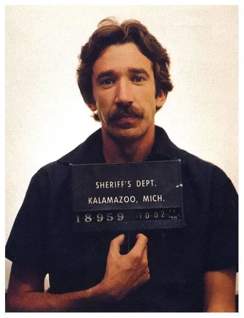 Tim Allen's Mugshot When He Was Arrested In 1978 After Walking Into Kalamazoo Airport With 650 Grams Of Cocaine