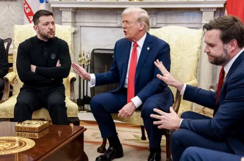 PsBattle: Ukrainian President and US President and Vice President in the Oval Office.
