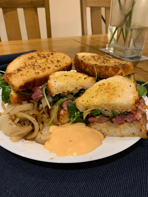 My homemade Garlic Bread Steak Sandwich