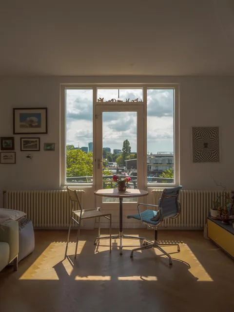 Our new nook for coffee in the morning &amp; drinks in the evening, Amsterdam [1052 x 1400] [OC]