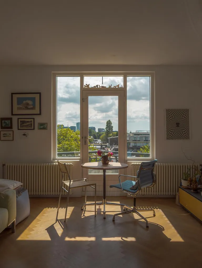 Our new nook for coffee in the morning &amp; drinks in the evening, Amsterdam [1052 x 1400] [OC]
