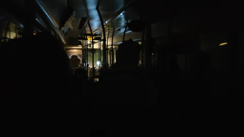 Finnish as fuck: early morning, bus driver forgot to turn on the lights in the back but no one says anything to him about it.