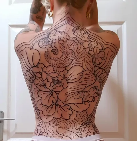 Session 1 of my back piece - done by Jess @ Goodthings tattoo in Cape Town