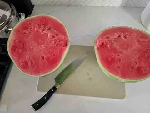 I just cut open a watermelon with a super thin rind