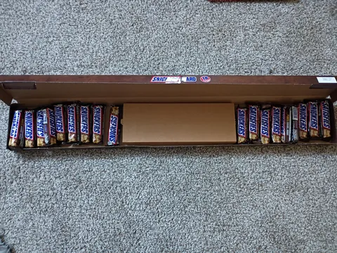This package for this "yard" of snickers is incredibly misleading