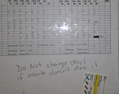 The person that wrote that is the one that changed the schedule without it being approved. Now I have to cancel my brain scans.