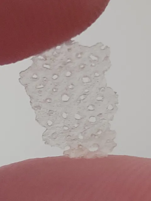 The dead skin from my sunburned head has holes from my hair