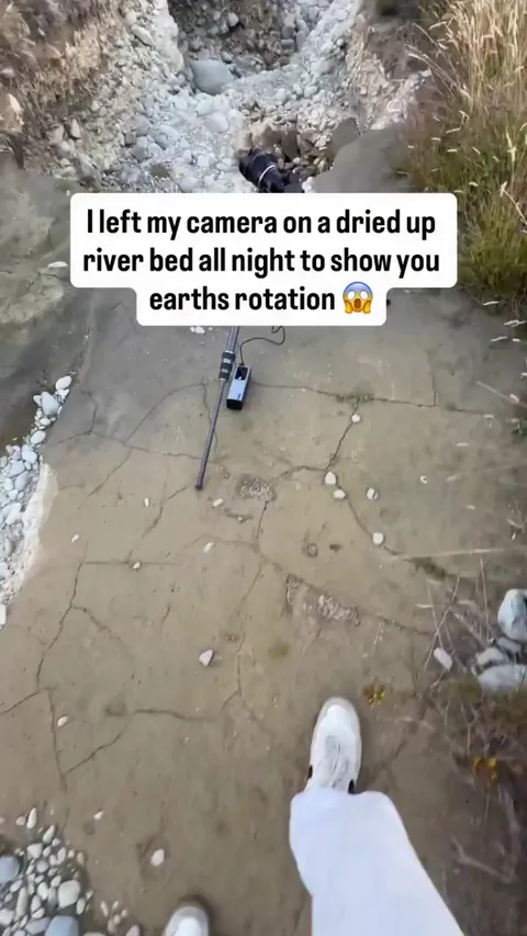 Overnight time-lapse photography of the earth's rotation
