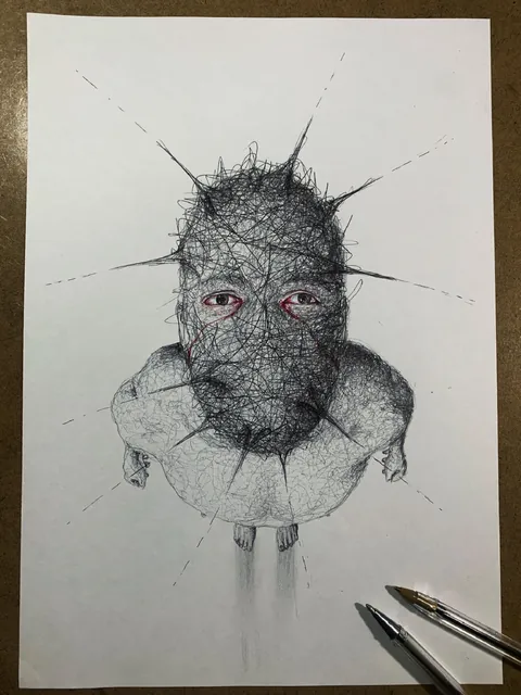 A collection of my unsettling scribble drawings