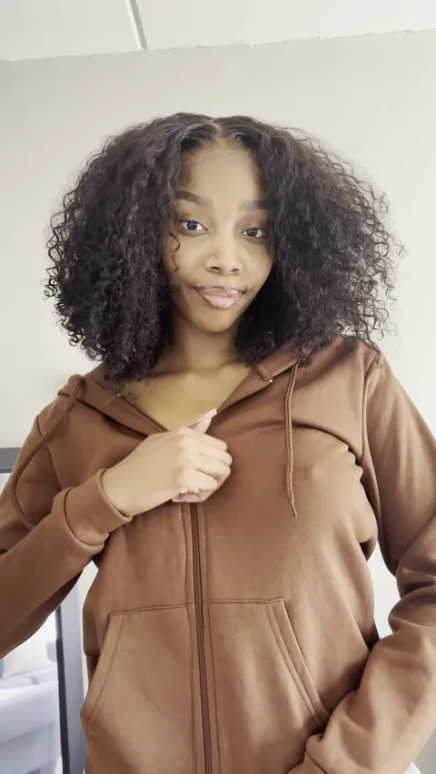 Perfect body under the hoodie