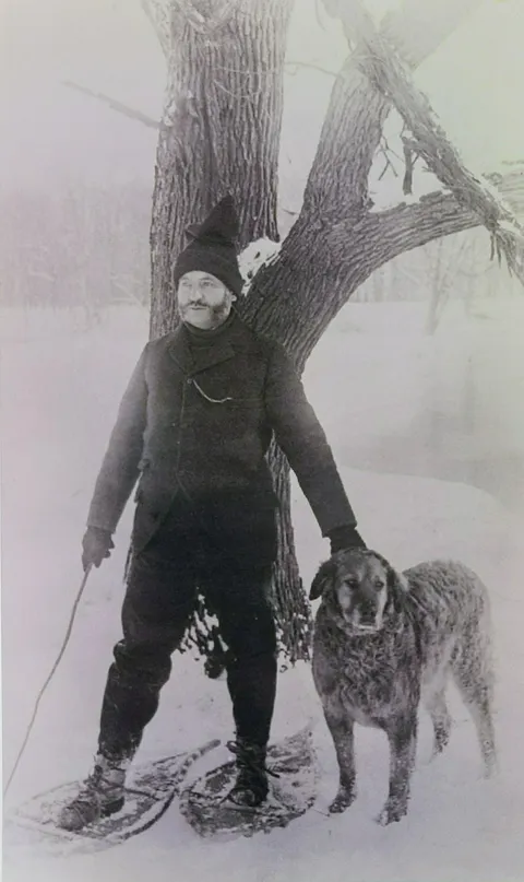My great great Granpa with his dog in 1896.