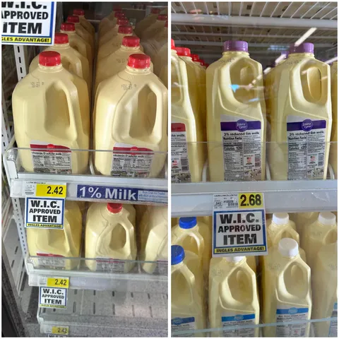 A gallon of milk was cheaper than a half gallon today