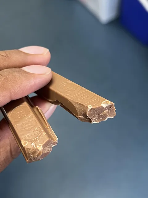My Kit Kats were just solid chocolate.