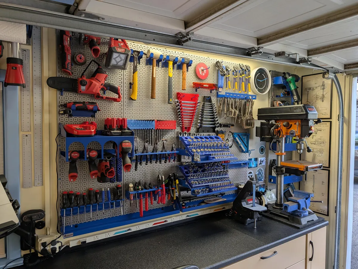 Completed my Tron-themed garage/workshop project