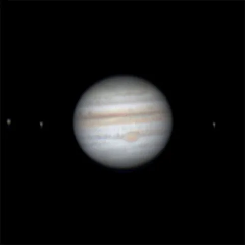 Jupiter - 30 minutes of rotation with Ganymede, Io and Europa.