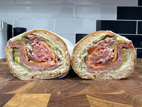 [homemade] prime rib, salami and cheddar