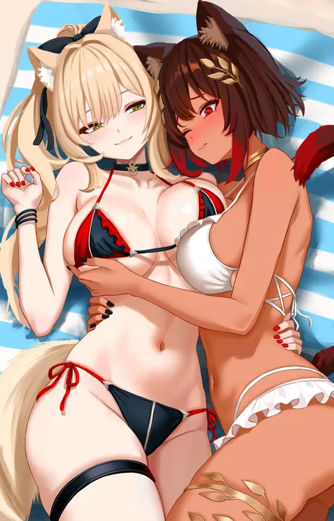 Nekos on the beach [final fantasy]