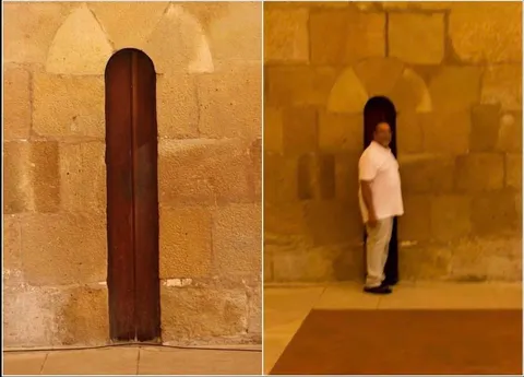 The door to the dining area of the Alcobaça Monastery in Portugal was made narrow so that monks who got too fat were forced to go into fasting.