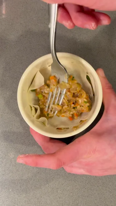 [Homemade] dumpling layered in ramekin